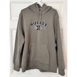 Hurley Surf Co Mens Logo Graphic Hoodie Iguana Green HFA25VMP-19455 Size L NWT